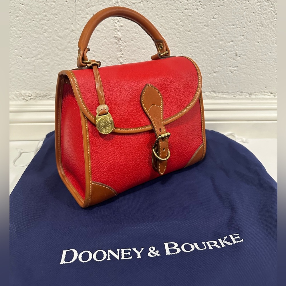 Vintage Dooney & Bourke Top Handle Red AWL Handbag